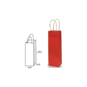 Vrečka DARILNA STEKLENICA 10*36*10CM EKO RDEČA