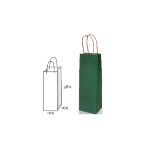 Vrečka DARILNA STEKLENICA 10*36*10CM EKO ZELENA