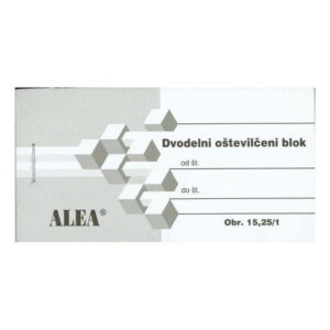 Obrazec 15,25/1 DVOD. OŠT. BLOK BELI, 99*52/100L