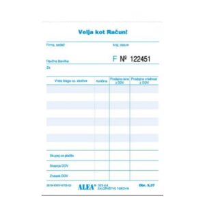 Obrazec 5,37 RAČUN A6 - OŠTEVILČEN