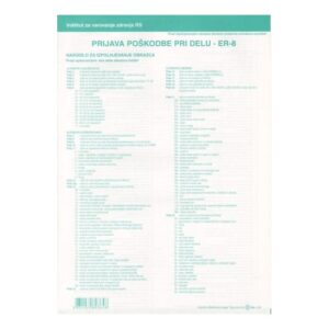 Obrazec 8,33 PRIJAVA POŠKODBE PRI DELU