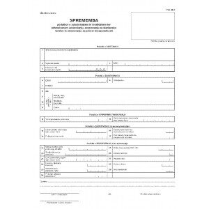 Obrazec 8,252 M-3 SPREMEMBA PODATKOV