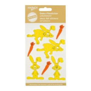 OKRASKI IZ FILCA "ZAJČKI" 1*4-7*4.8CM, RUMENI (7)