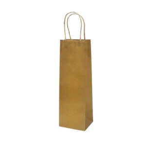 Vrečka DARILNA STEKLENICA 10*36*10CM EKO ZLATA