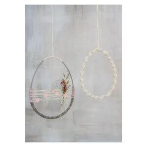 OBROČ KOVINSKI JAJCE 25CM SREBRN