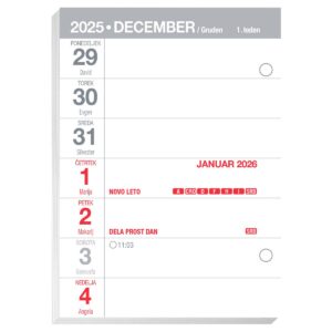 Koledar VLOŽEK ZA PLEKSI