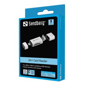 Čitalec KARTIC USB-C+USB+MICROUSB SANDBERG