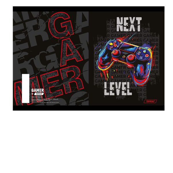 Zvezek A5 ČRTE 52L GAMER TARGET