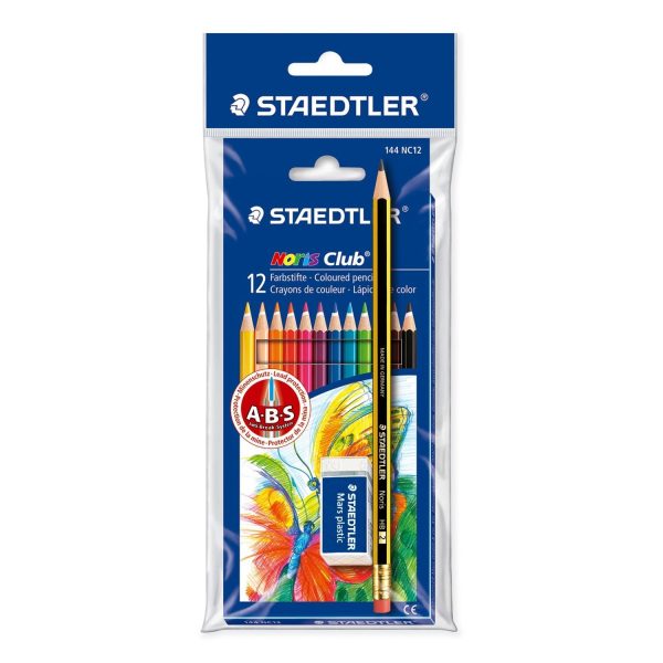 BARVICE STAEDTLER 12/1+SVINČNIK IN RADIRKA