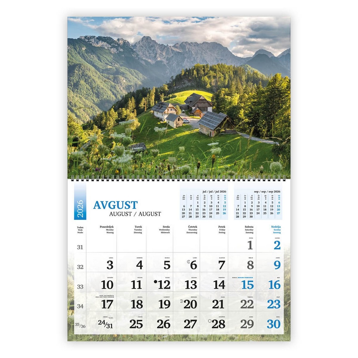 Koledar POZDRAVLJENA SLOVENIJA 2026 2 DELNI - slika 10