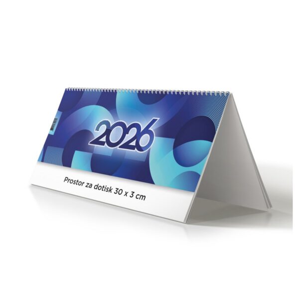 Koledar NAMIZNI POKONČNI S SLIKO MODER 2026