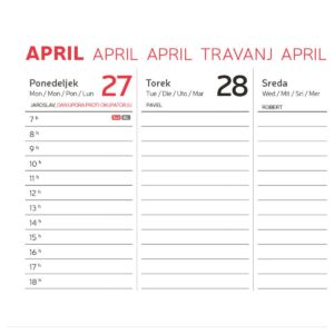 Koledar NAMIZNI LEŽEČI FIX T. MODER 2026