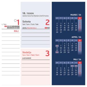 Koledar NAMIZNI LEŽEČI FIX T. MODER 2026