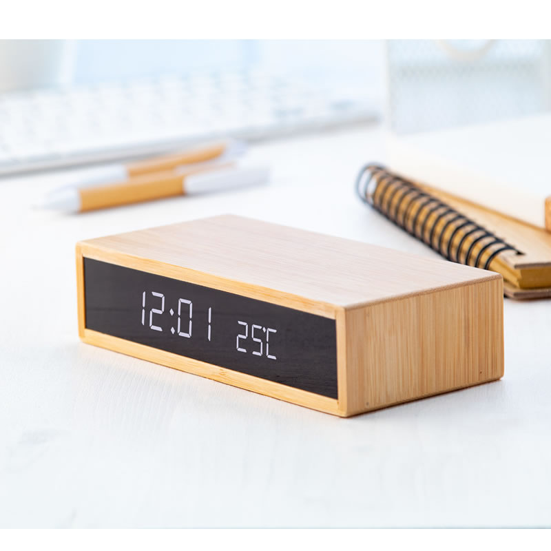 Namizni POLNILEC Z URO IN ALARMOM BAMBUS Namizni POLNILEC Z URO IN ALARMOM BAMBUS - slika 2