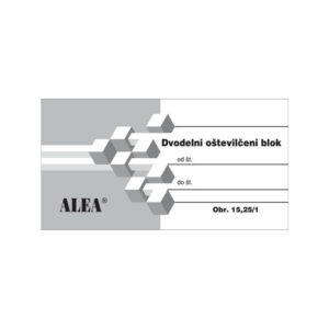 Obrazec 15,27/1 DVOD. OŠT. BLOK BELI, 99*52/100L