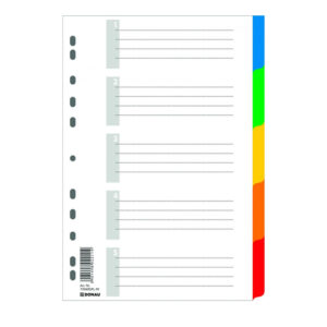 Karton PREGRADNI PLASTIČEN A4 5/1 RAZLIČNE BARVE