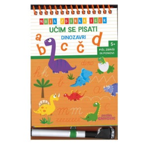 Knjiga UČIM SE PISATI, DINOZAVRI 5+