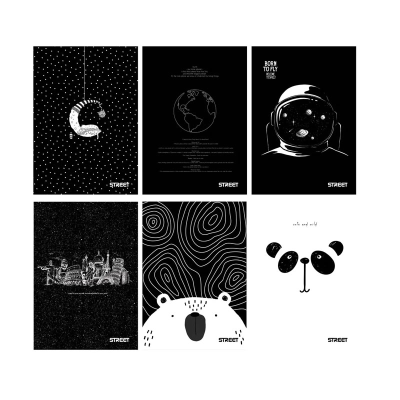 Zvezek A5 ČRTE BLACK&WHITE Zvezek A5 ČRTE BLACK&WHITE