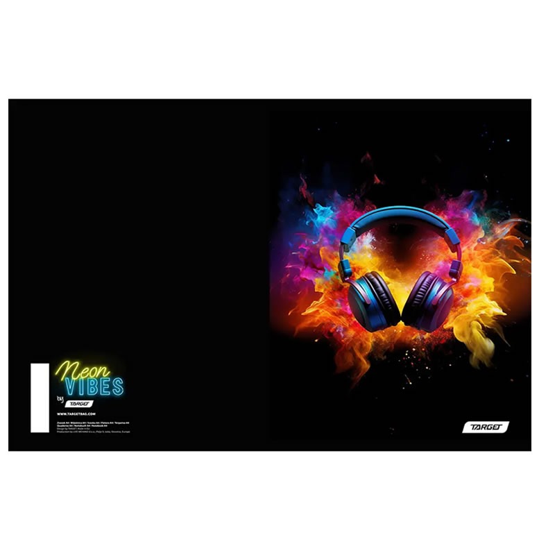 Zvezek A4 ČRTE 52L/80G TARGET NEON VIBES Zvezek A4 ČRTE 52L/80G TARGET NEON VIBES