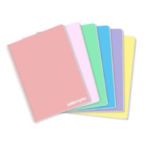 Zvezek A4 SPIRALA ČRTE PASTEL PP