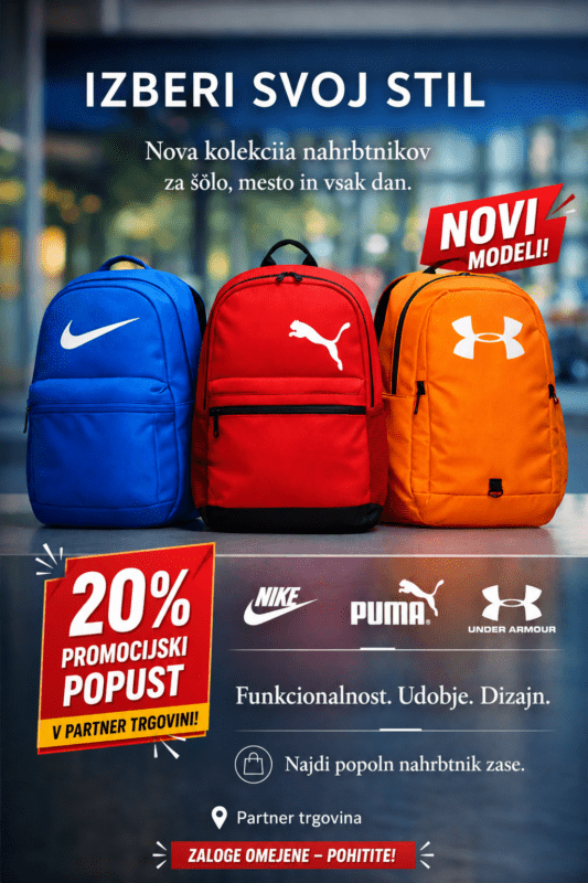 NIKE, ADIDAS IN PUMA -20% PROMOCIJSKI POPUST