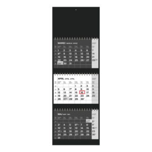 Koledar 3-DELNI S SPIRALO ČRN 2027