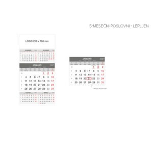 Koledar 5 - MESEČNI POSLOVNI - LEPLJEN 2027 Koledar 5 - MESEČNI POSLOVNI - LEPLJEN 2027 - slika 2