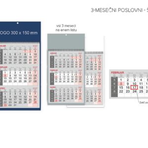 Koledar 3-MESEČNI POSLOVNI SPIRALA 2027